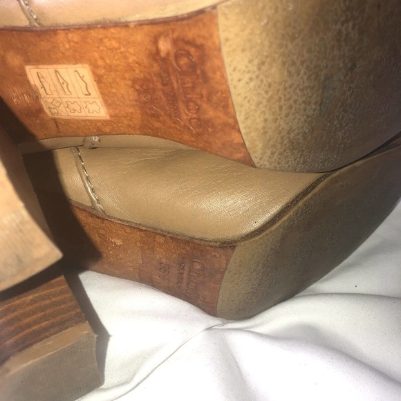 CHLOE Mid-Calf Leather Paddington Prince Strap Buckle Tan Boots Size 36.5 US 5.5 - Picture 9 of 9